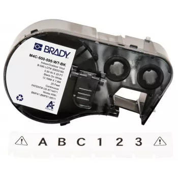Brady Corporation M4C-500-595-WT-BK Vinilo juoda su balta 12,70 mm x 7,62 m nuolatinė (170818)