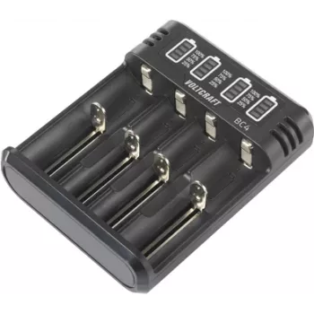 VOLTCRAFT BC4 Įkroviklis apvaliosioms baterijoms LiIon, NiMH Mignon (AA), Micro (AAA), Baby (C), Sub-C, 10440, 16340, CR-123A, 17335, 17500, 17670, 18490, 18650, 21700 (VC-14263380)