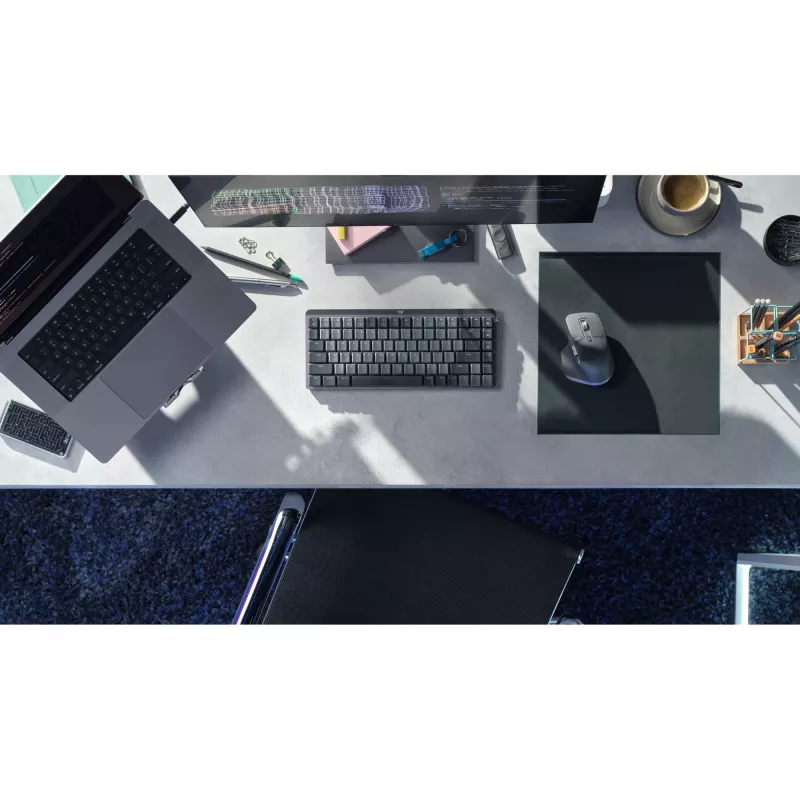 LOGITECH MX Mechanical Mini Minimalistinė belaidė apšviesta klaviatūra - GRAFITO - (US) INTL - 2.4GHZ/BT - N/A - EMEA - CLICKY