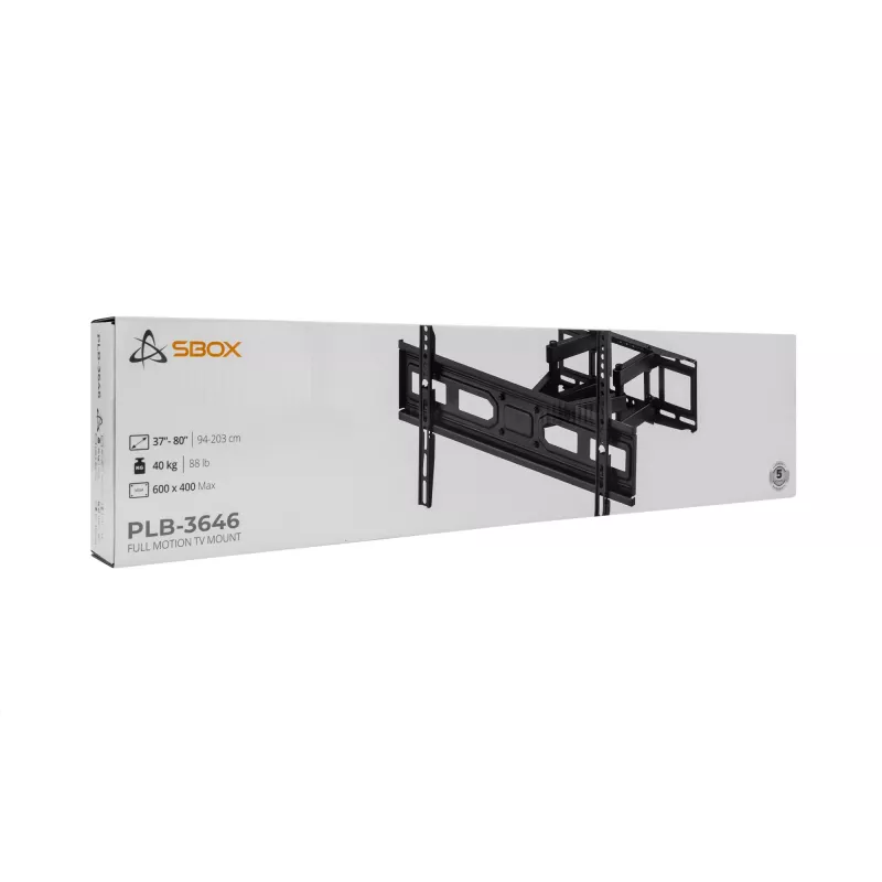 Sbox PLB-3646-2 (37-80/40kg/600x400) pasukamas ir pakreipiamas sieninis laikiklis