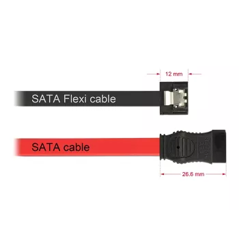 SATA kabelis DeLOCK 0,2 m 2x SATAIII juodas