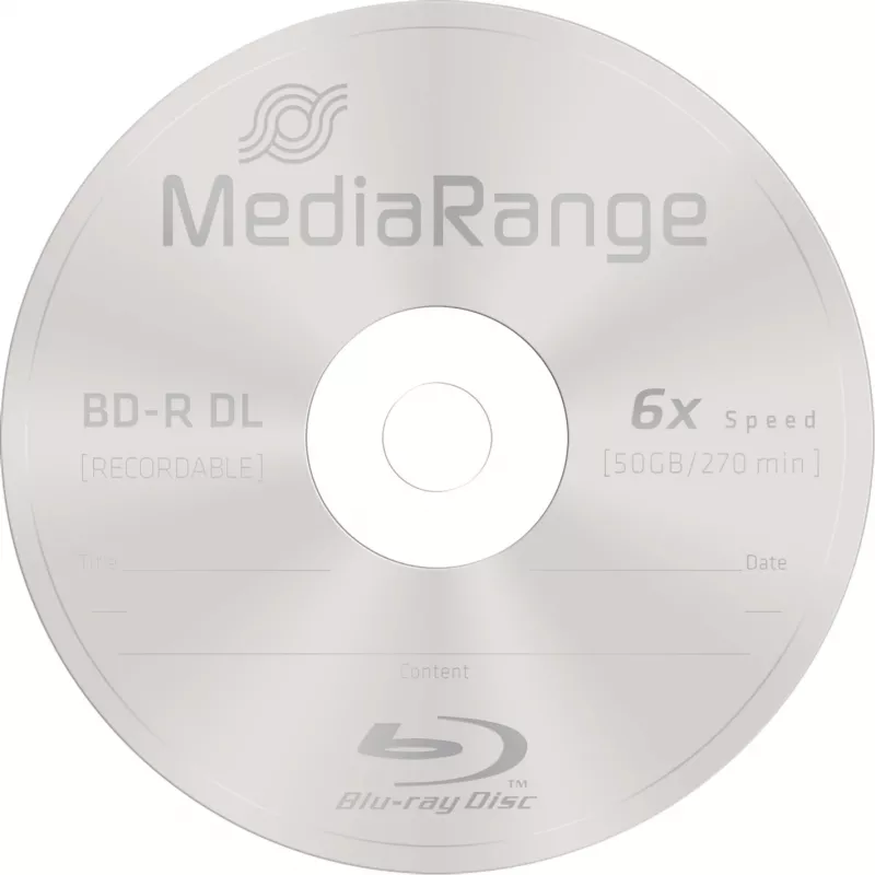 BD-R DL tuščias Blu-ray diskas MediaRange MR508 50 GB 25 vnt.