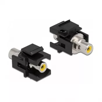 Keystone modulis DeLOCK 86740 plokščias juodas RCA