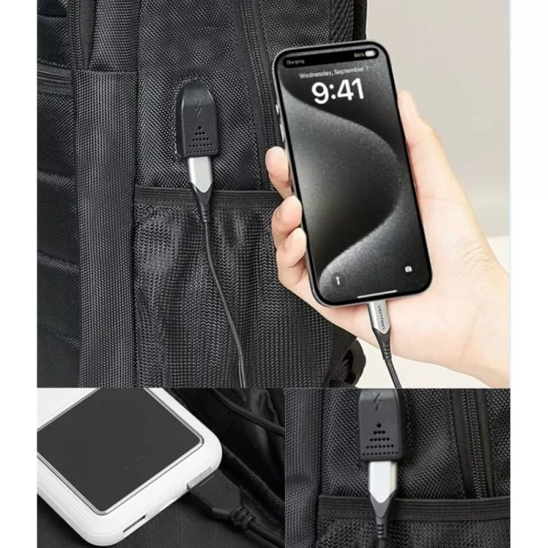 Nešiojamojo kompiuterio kuprinė Vention KRK 20L, juoda, atspari vandeniui