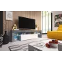 Cama TV stovas TORO 158 pilkas/baltas blizgus