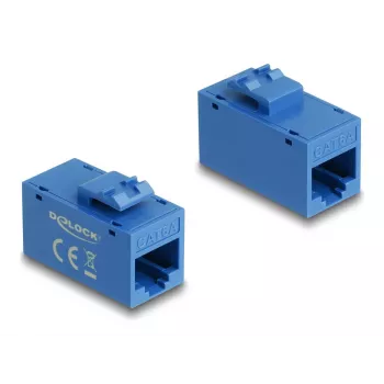 Keystone modulis DELOCK 90642 – plokščias RJ-45 lizdas, mėlynas, 16,2×30×20,5 mm