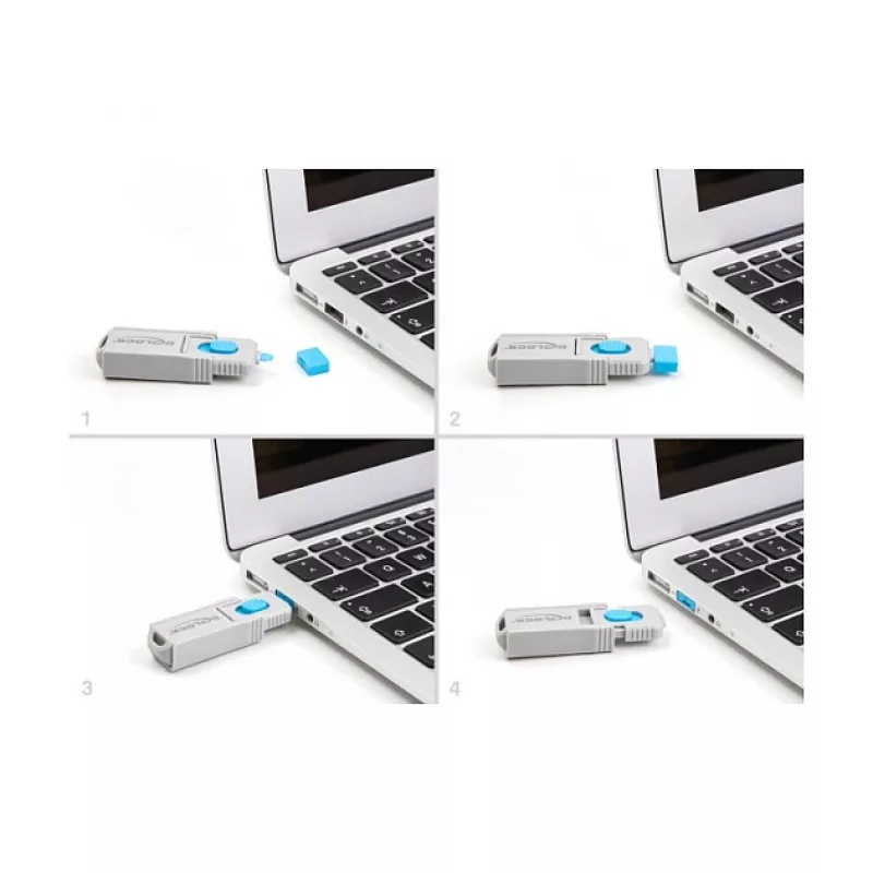 USB Type-A prievadų blokatorius DeLOCK 20947 10 vnt. mėlynas