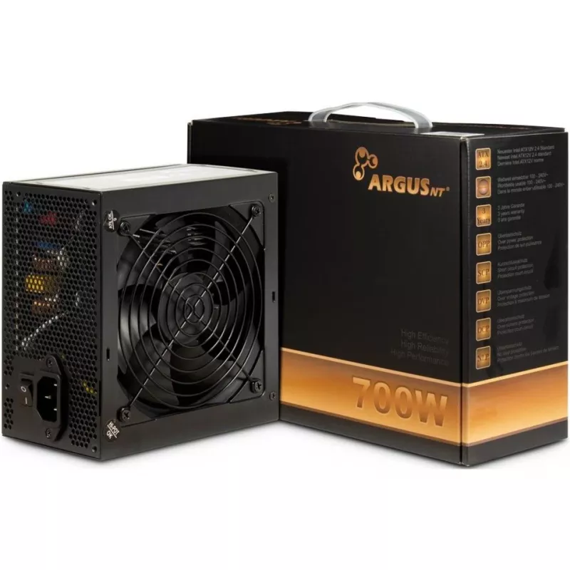 INTER-TECH ArgusNT BPS-700 Maitinimo blokas 120mm ventiliatorius Active PFC 6xSATA 4x PCI-E 6+2 2x 4+4pin 80+ Bronze 230V EU (88882179)