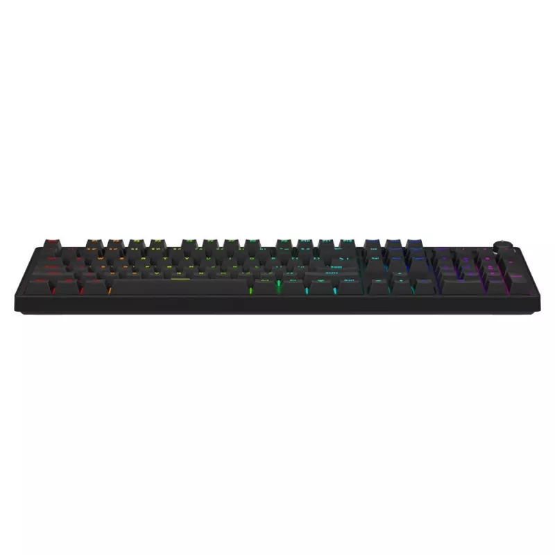 Mechaninė žaidimų klaviatūra SAVIO STYX Outemu Red — Pilno dydžio 104 klavišų USB laidinė, RGB, ANSI US International, 1,5 m, Juoda