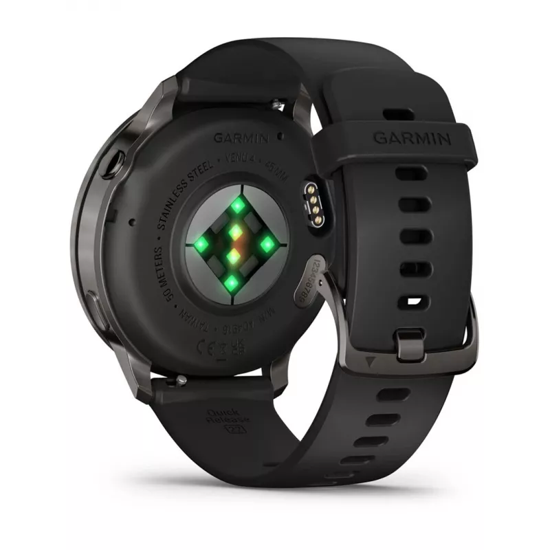 Išmanusis laikrodis GARMIN Venu 4 1,4 colio AMOLED GPS juodas, 45 mm korpusas, 8 GB, 12 dienų baterija, 5 ATM