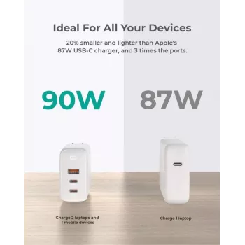 AUKEY PA-B6S Balta Omnia Mix GaN itin greitas sieninis įkroviklis