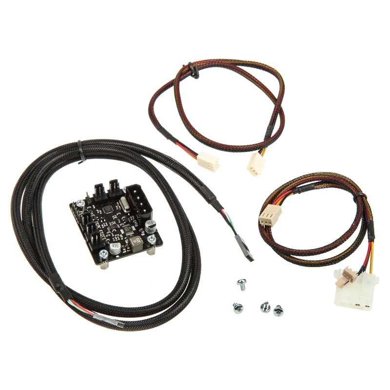 Ventiliatorių valdiklis Aqua-Computer 53166 Poweradjust 3 – juodas kompiuterio aušinimo sistemos priedas