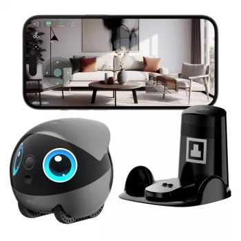 EnaBot Ebo Air 2 Plus Namų Mobilus Stebėjimo Robotas su AI Kamera, Pilka