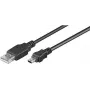 Goobay USB 2.0 Hi-Speed laidas 1 m, juodas - USB 2.0 kištukas (A tipas) > USB 2.0 Mini kištukas (B tipas, 5 kontaktų) (45740)