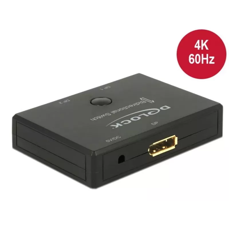DeLOCK DisplayPort jungiklis, 4K, juodas