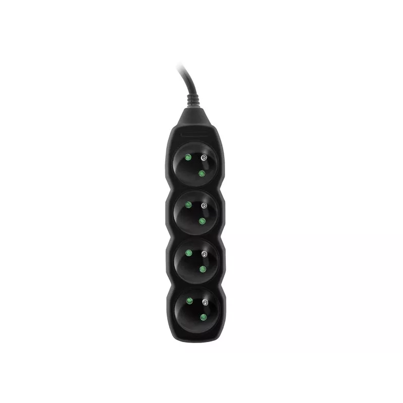 Tracer PowerCord ilgintuvas, 4 kištukiniai lizdai, 3 m, juodos spalvos