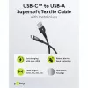 Goobay USB-C laidas Fabric Supersoft su metalinėmis jungtimis, 2 m, juodas (2m, USB 2.0, 60W)