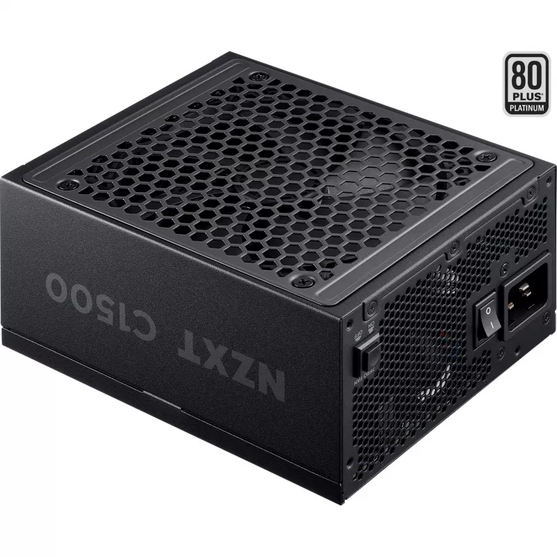 NZXT C1500 Platinum, juodas PC maitinimo blokas, 1x 16 kaiščių jungtis vaizdo plokštei, 6x PCIe, kabelių valdymas, 1500 W