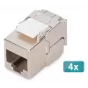 Digitus CAT 6A kompaktiškas ekranuotas kištukinis modulis, montavimas be įrankių, 4 vnt.