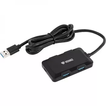 Yenkee YHB 4341BK 4 prievadų USB 3.0 šakotuvas su micro USB maitinimo įėjimu