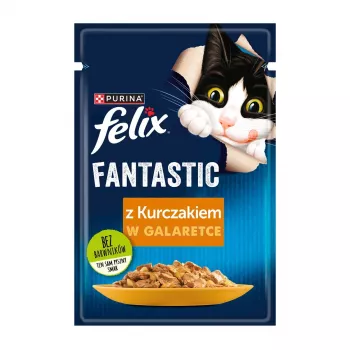 Šlapias kačių ėdalas Felix PURINA maišelyje 85 g – vištienos skonio, suaugusioms katėms