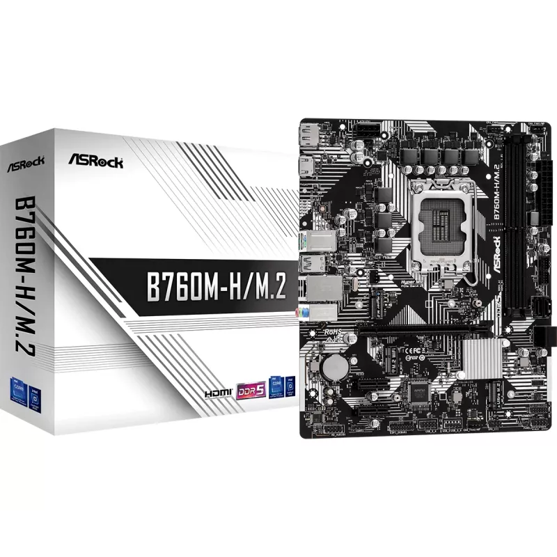 ASRock B760M-HDV/M.2 pagrindinė plokštė Micro-ATX su DDR5