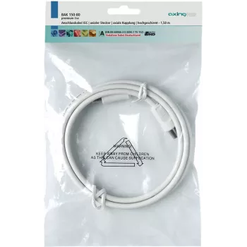 Koaksialinis kabelis Axing BAK 350-80 3,5 m IEC baltas
