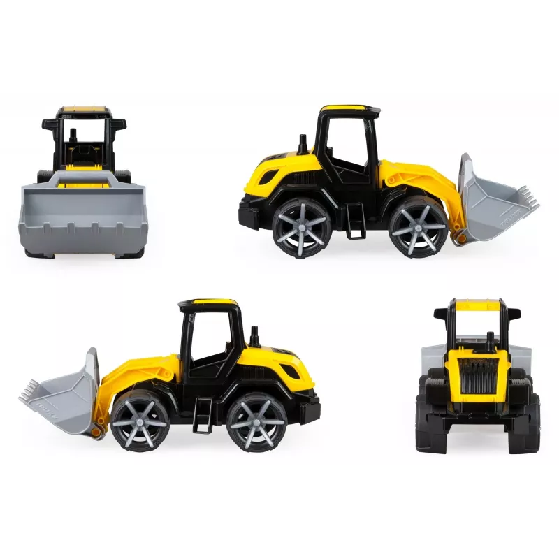 Žaislinis buldozeris Lena Truxx 2 atidaryta dėžutė 04512, plastikinis statybinis automobilis, stumiamas, kompaktiškas dydis