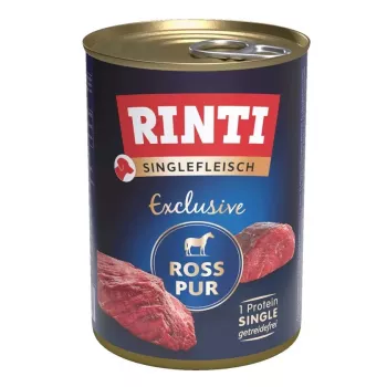 Šlapias šunų ėdalas RINTI Singlefleisch Exclusive Horse 400 g – vieno baltymo (arkliena) suaugusiems šunims