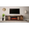 TV spintelė Cama Meble GRANERO su židinio sekcija, 2000×567×350 mm, medžio drožlių plokštė/MDF, stumdomos 2 durys, matinė sena mediena