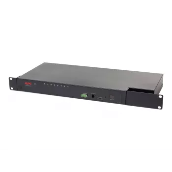 KVM jungiklis APC KVM0108A, 8 prievadų PS/2 VGA, 1U stovas, 1600x1200, juodas