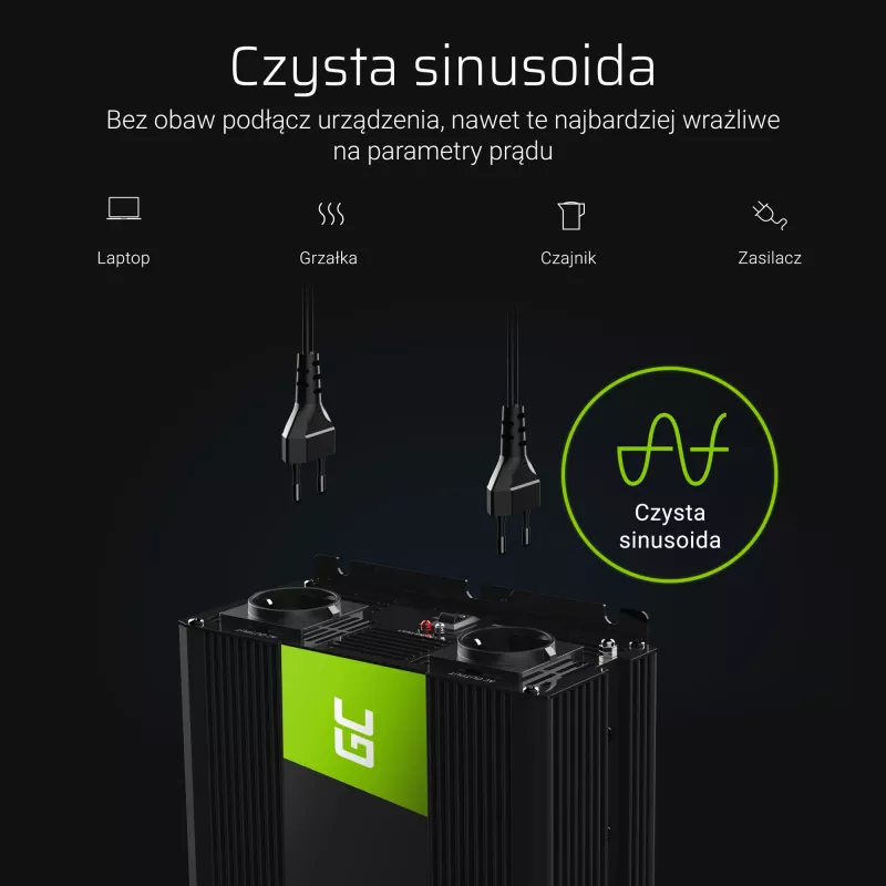 Green Cell INV11 keitiklis/inverteris automobilinis 2000 W juodas