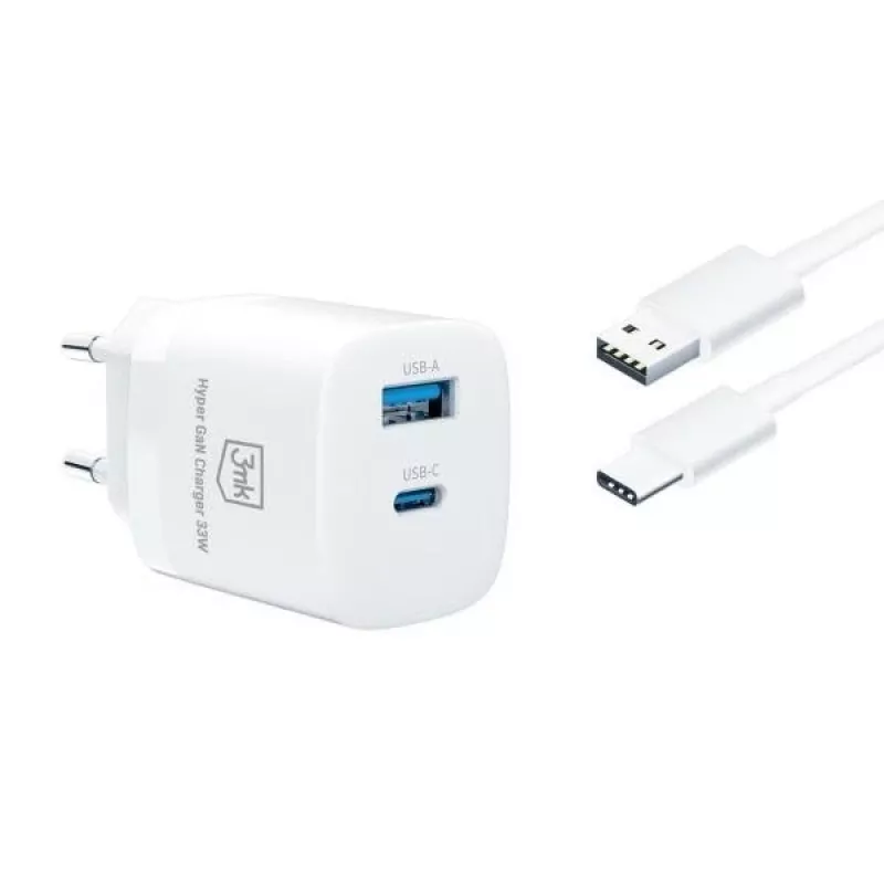 Įkroviklis 33W GaN PD 1xUSB-A+1xUSB-A