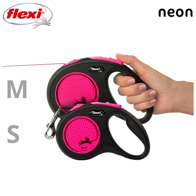 Flexi New Neon S 5 m šunų pavadėlis automatinis