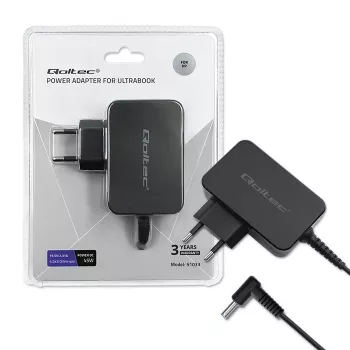 Maitinimo adapteris nešiojamam kompiuteriui QOLTEC 51033, 45 W, 19,5 V, 2,31 A, 220–240 V, vidaus, juodas, 1,7 m laidas