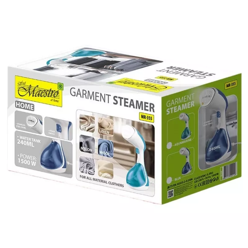 Rankinis drabužių garintuvas Maestro MR-355-AQUAMARINE 1500W, vertikalus garinimas
