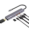 USB Type-C stotelė CANYON DS-17 – HDMI, USB 3.2 Gen 1 A, USB-C, MicroSD, 10000 Mbit/s, pilka