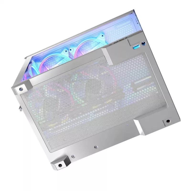 MODECOM korpusas VOLCANO PANORAMA ARGB 5F MIDI baltas