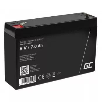 Įkraunama sandarioji švino-rūgšties baterija Green Cell AGM12 6 V 7000 mAh juoda