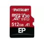 MicroSDXC atminties kortelė PATRIOT 512GB UHS-I U3 V30 Class 10, 90 MB/s skaitymas, su adapteriu