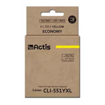 Suderinama kasetė ACTIS KC-551Y geltona, dažų rašalas 12 ml, standartinė išeiga, vienetinis paketas