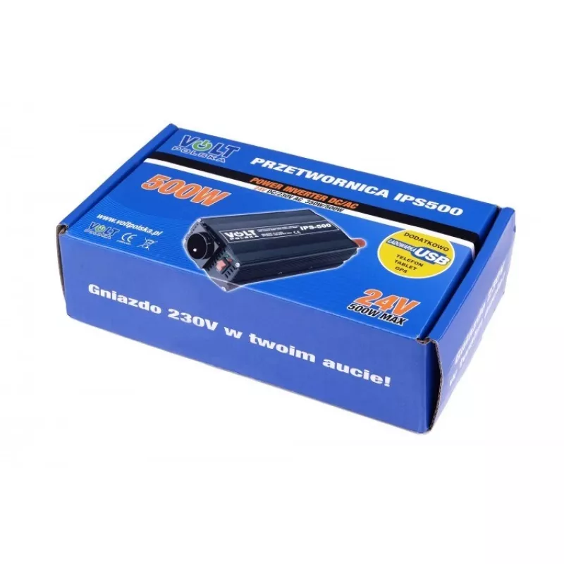 Keitiklis AZO 350/500W 24V į 230V modelis 4PRZ24230IPS500, 350W nuolatinė / 500W pikinė galia