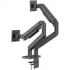 Laikiklis monitoriui DIGITUS Dvigubas monitorių laikiklis 2×45 colių ekranams, spaustuvas, 2×20 kg, VESA 75×75–100×100, pakreipimas -20–50°