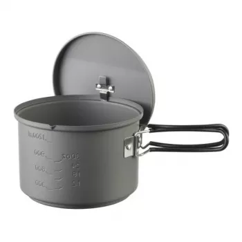 ESBIT puodų rinkinys su alkoholiniu degikliu, aliuminis 1,5 L, Ø15,4 cm, H115 mm, juodas