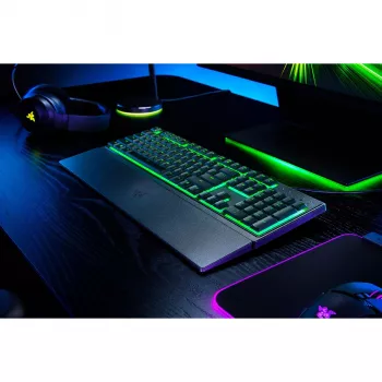 Gaming klaviatūra Razer Ornata V3 X Full-size USB, membraniniai jungikliai, RGB LED apšvietimas, riešų atrama, 1000 Hz reagavimo dažnis, juoda