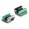 DeLOCK 63465 Serijinis kabelis USB-A į DB-9, 1,8 m, juodas/skaidrus