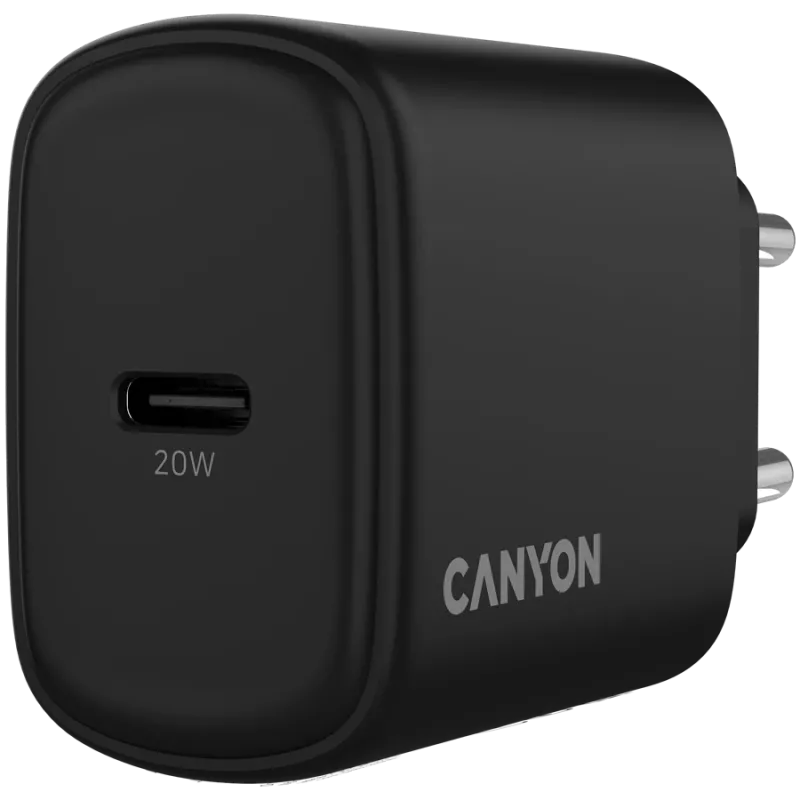 CANYON OnCharge 200 20W 1xPD EU juodas įkroviklis