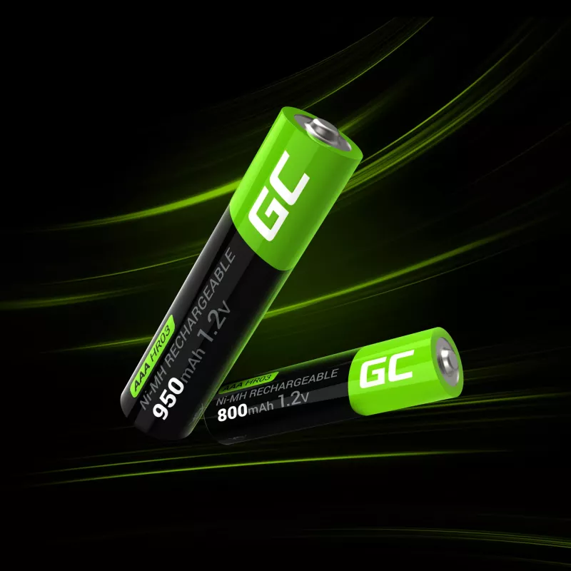 Green Cell GR03 AAA NiMH 1,2 V 950 mAh įkraunamos baterijos – 4 vnt., lizdinė pakuotė
