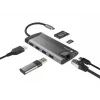 NATEC Fowler Plus USB Type-C juoda pilka MicroSD SD Hub