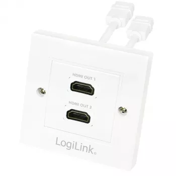 HDMI sieninė jungtis LogiLink AH0015, Type A, moteriška–moteriška, balta